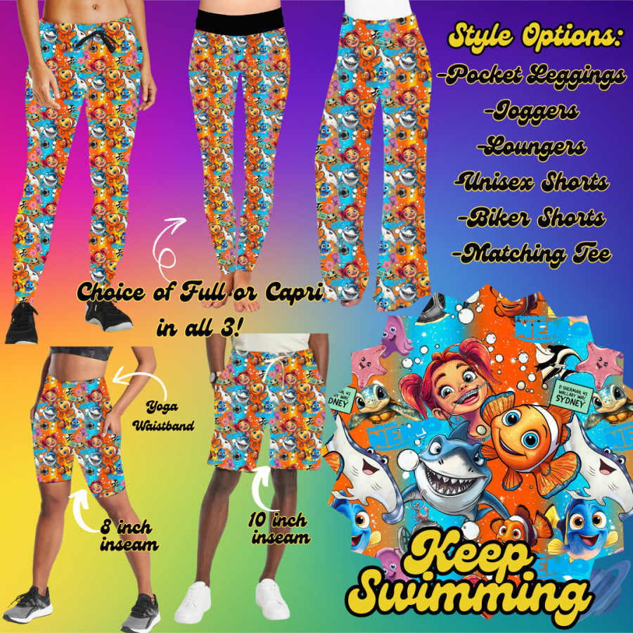 PREORDER Custom Styles - Keep Swimming - Closes 19 Feb - ETA late May 2025 Leggings