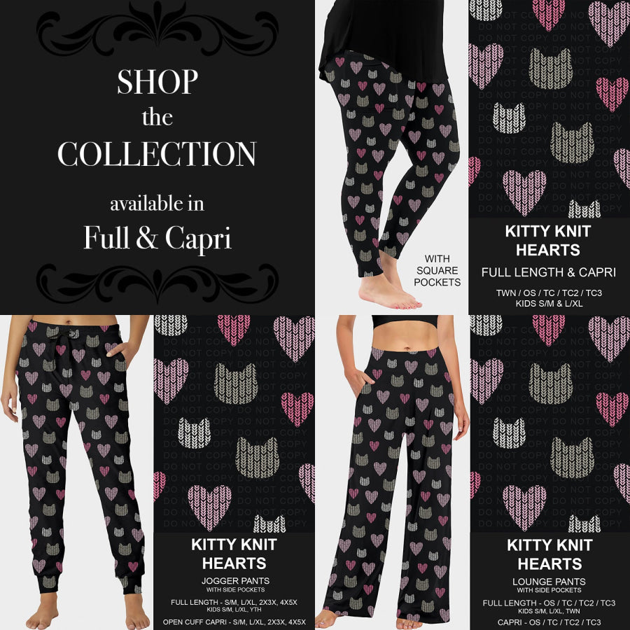 PREORDER Custom Styles - Kitty Knit Hearts - Closes 29 Jul - ETA late Oct 2025 Loungewear