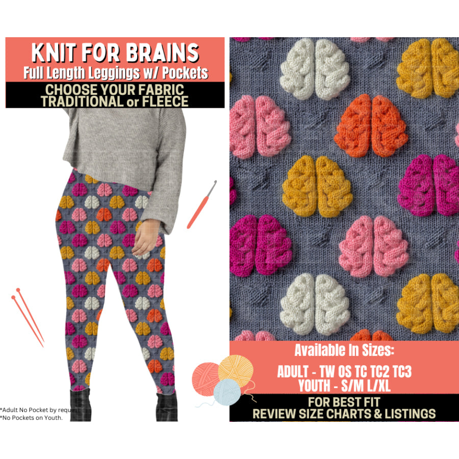 Preorder Custom Styles - Knit For Brains - Closes 1 Oct - ETA Early Feb 2026 Leggings