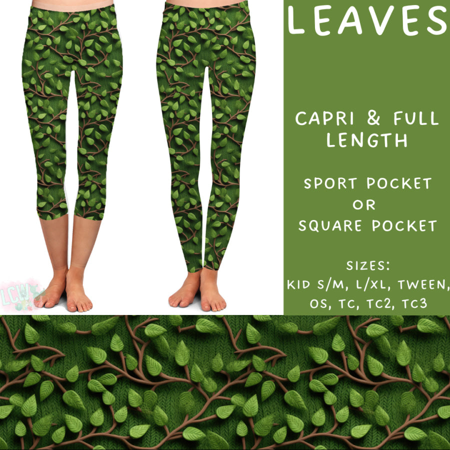 Preorder Custom Styles - Leaves - Closes 24 Feb - ETA mid May 2025 Leggings