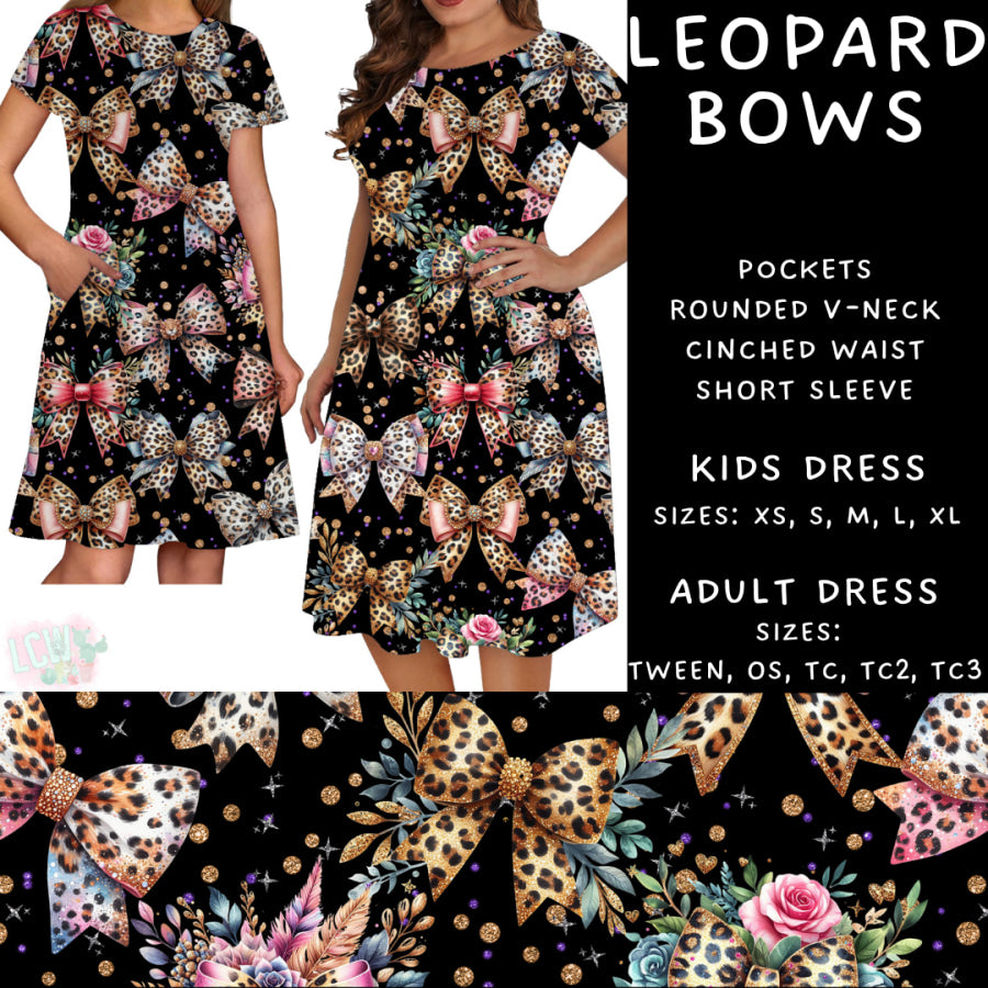 Preorder Custom Styles - Leopard Bows - Closes 29 May - ETA late Aug 2025 Leggings