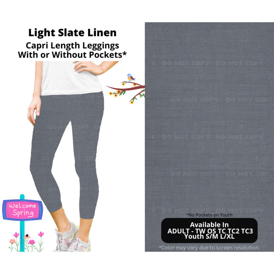 PREORDER Custom Styles - Light Slate Linen - Closes 8 Jan - ETA late Apr 2025 Leggings