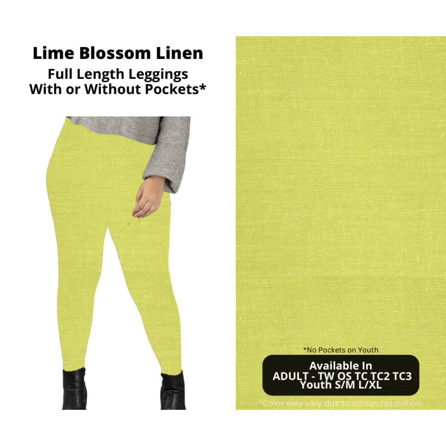 PREORDER Custom Styles - Lime Blossom Linen - Closes 8 Jan - ETA late Apr 2025 Leggings