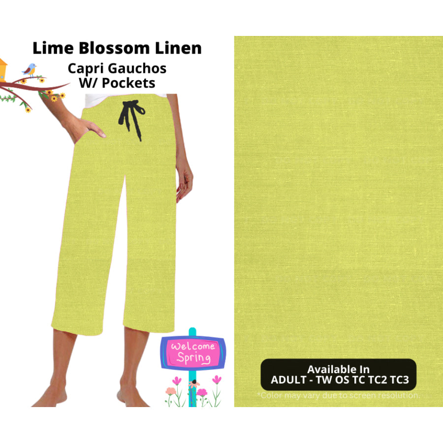 PREORDER Custom Styles - Lime Blossom Linen - Closes 8 Jan - ETA late Apr 2025 Leggings