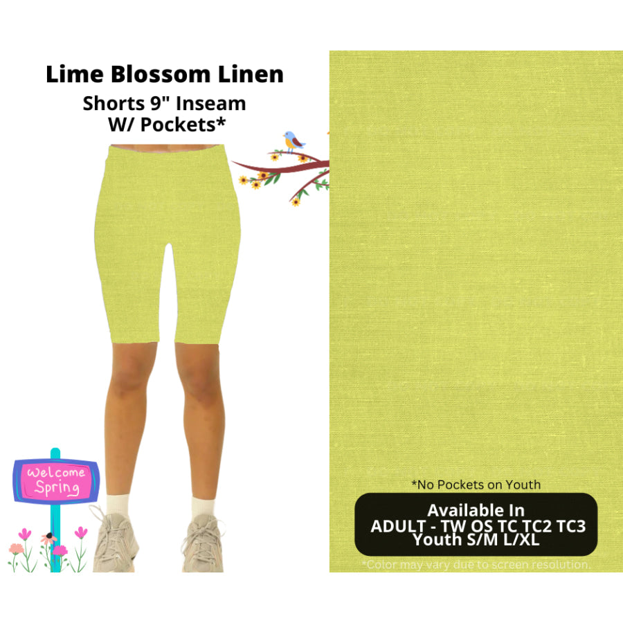 PREORDER Custom Styles - Lime Blossom Linen - Closes 8 Jan - ETA late Apr 2025 Leggings