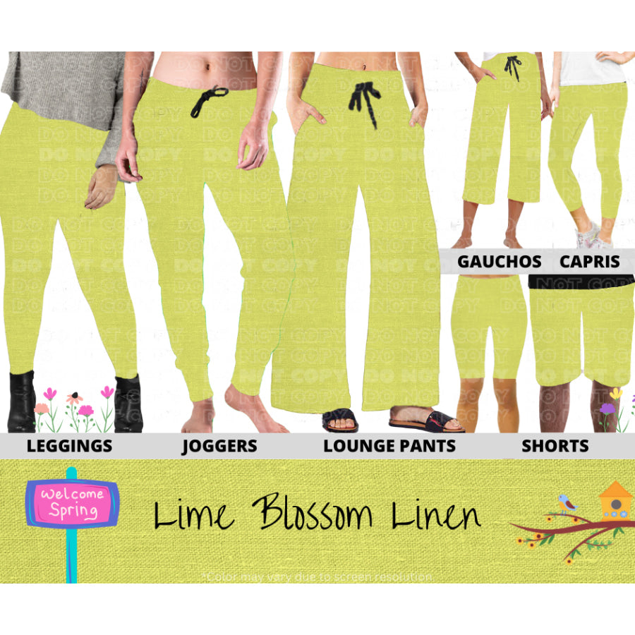 PREORDER Custom Styles - Lime Blossom Linen - Closes 8 Jan - ETA late Apr 2025 Leggings