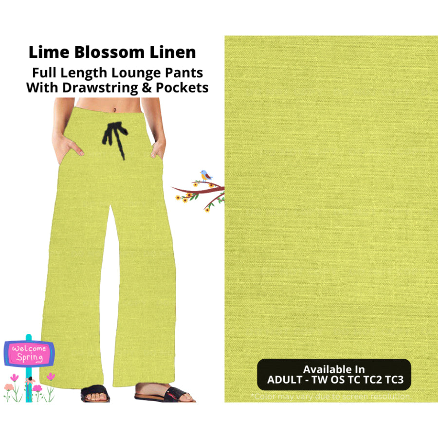 PREORDER Custom Styles - Lime Blossom Linen - Closes 8 Jan - ETA late Apr 2025 Leggings