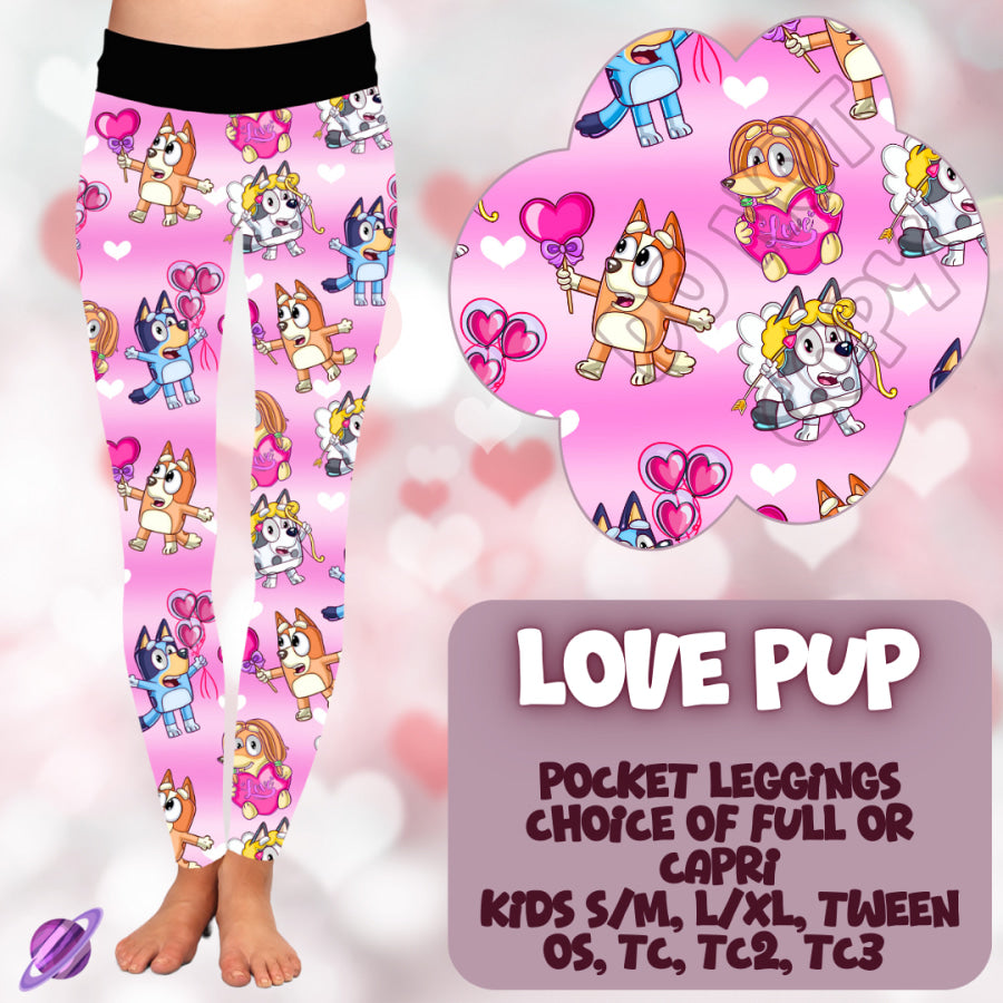 PREORDER Custom Styles - Love Pup - Closes 2 Dec - ETA mid Feb 2025 Leggings