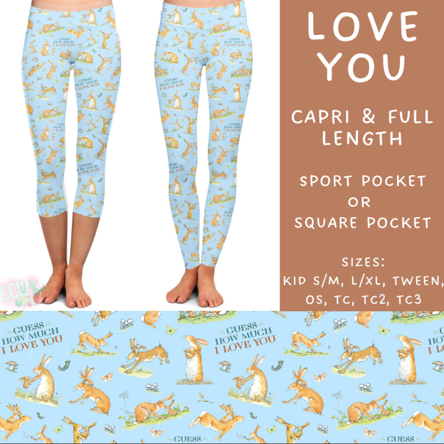 Preorder Custom Styles - Love You - Closes 21 Mar - ETA mid Jun 2025 Leggings