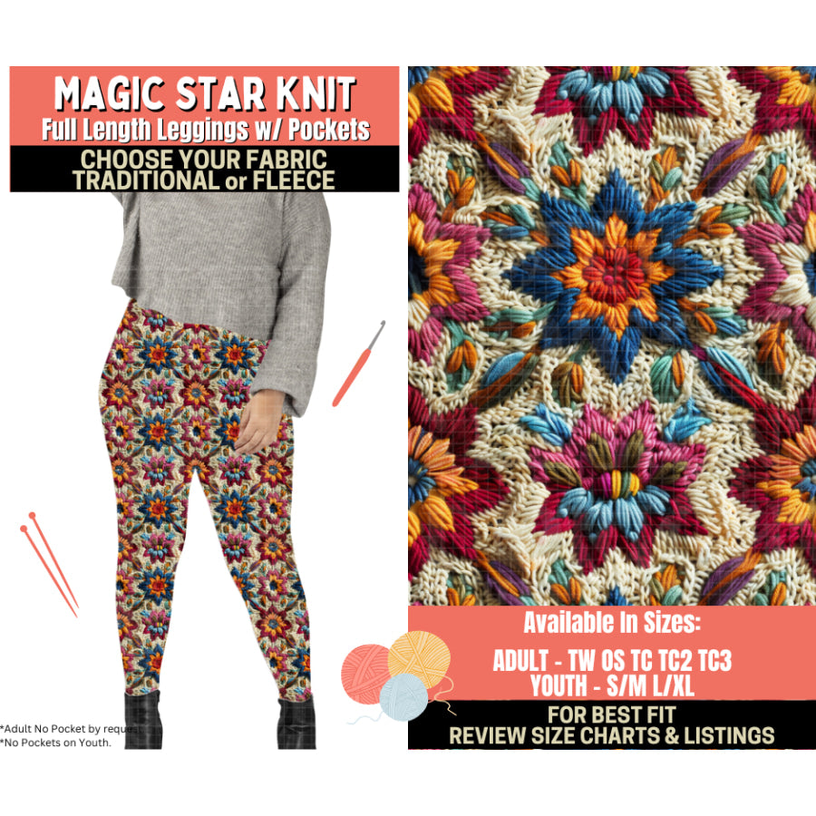 Preorder Custom Styles - Magic Star Knit - Closes 1 Oct - ETA Early Feb 2026 Leggings