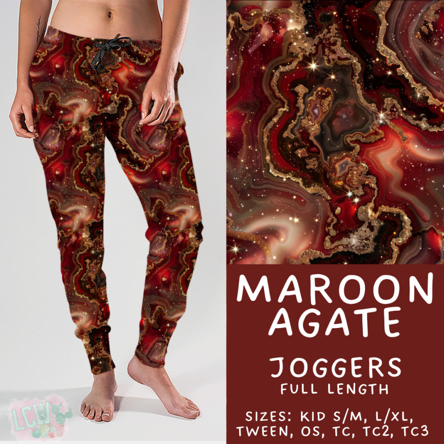 Preorder Custom Styles - Maroon Agate - Closes 17 Nov - ETA early Feb 2026 Leggings
