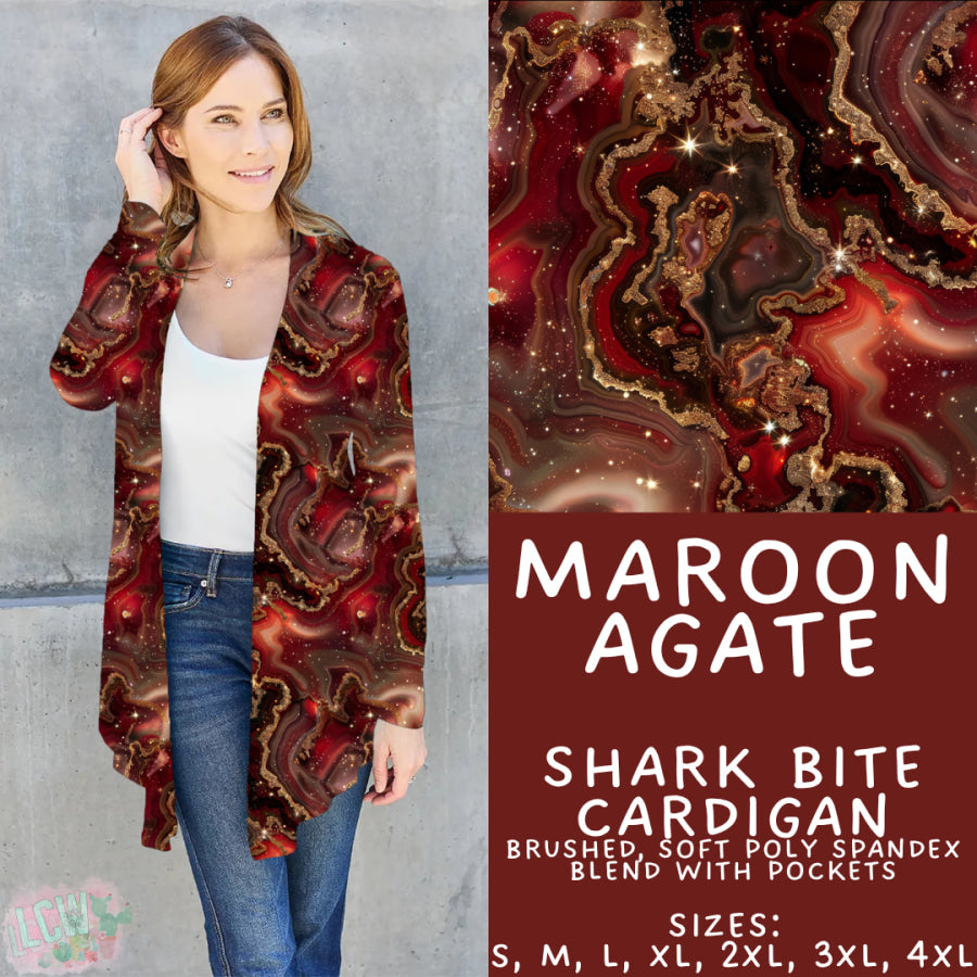 Preorder Custom Styles - Maroon Agate - Closes 17 Nov - ETA early Feb 2026 Leggings