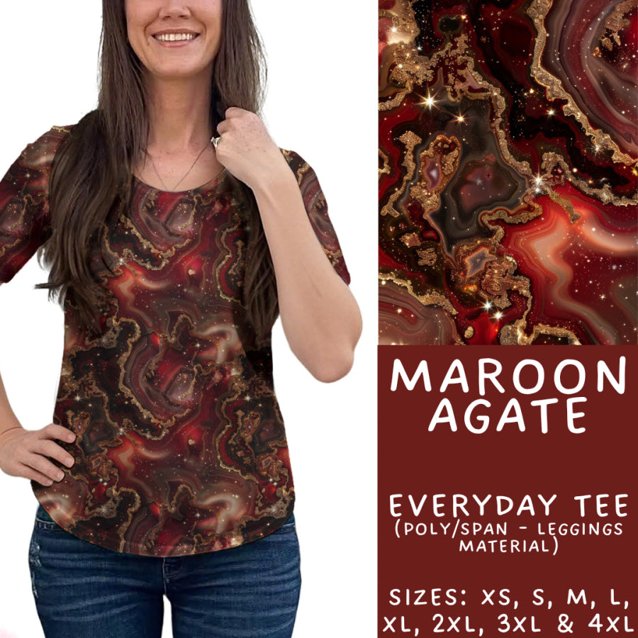 Preorder Custom Styles - Maroon Agate - Closes 17 Nov - ETA early Feb 2026 Leggings