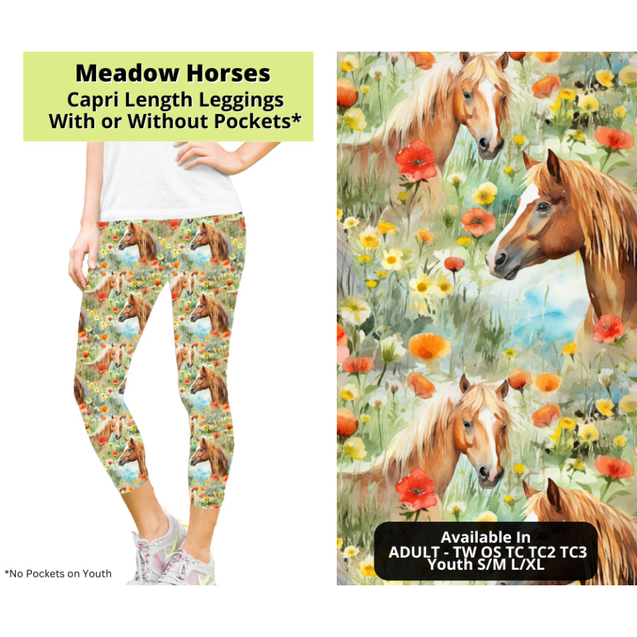 Preorder Custom Styles - Meadow Horses - Closes 24 Mar - ETA late Jun 2025 Leggings