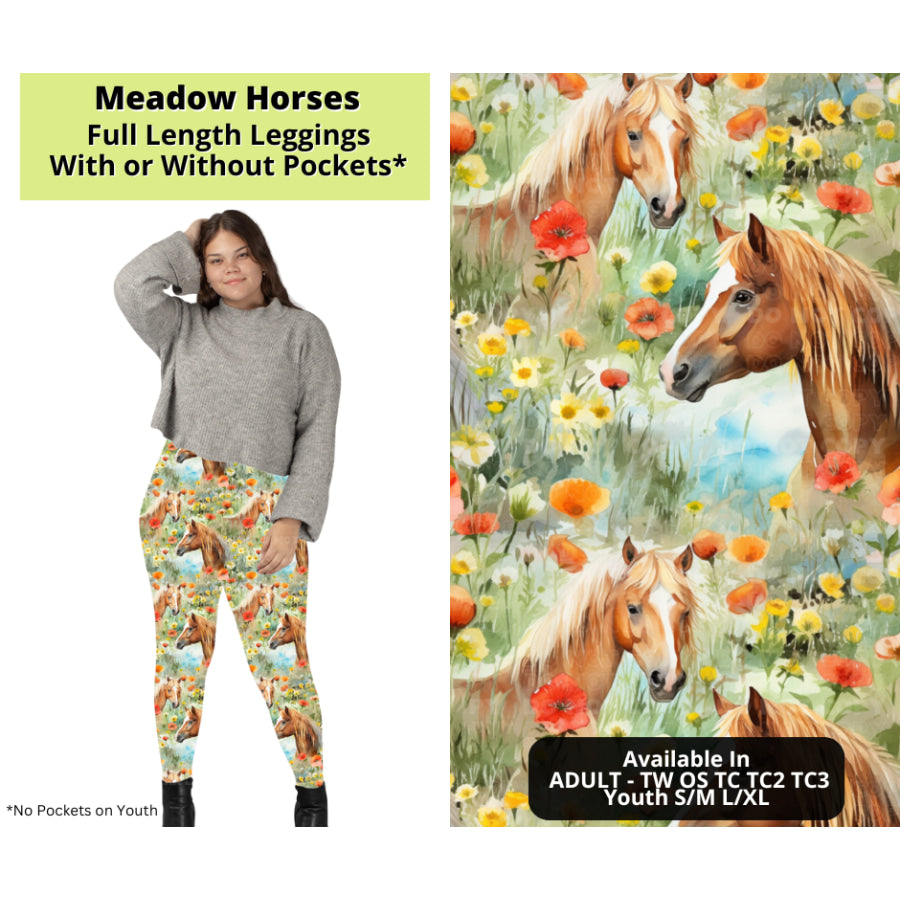 Preorder Custom Styles - Meadow Horses - Closes 24 Mar - ETA late Jun 2025 Leggings