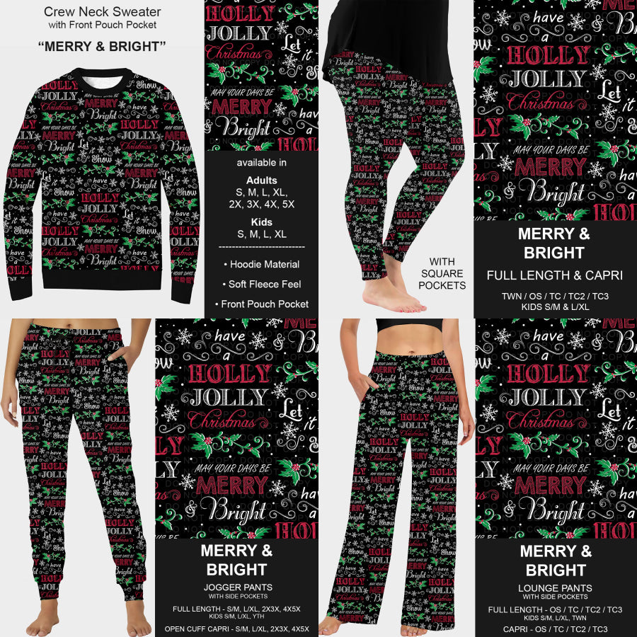 PREORDER Custom Styles - Merry and Bright - Closes 22 Jul - ETA late Oct 2025 Loungewear