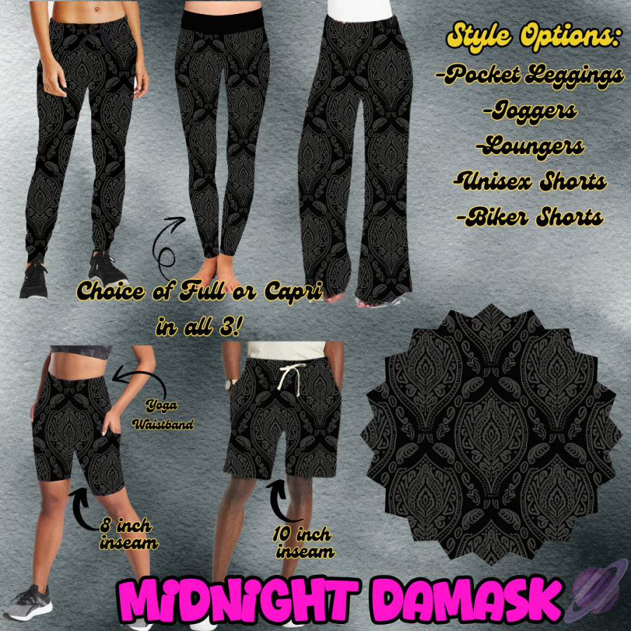 PREORDER Custom Styles - Midnight Damask - Closes 26 Jan - ETA late Apr 2025 Leggings