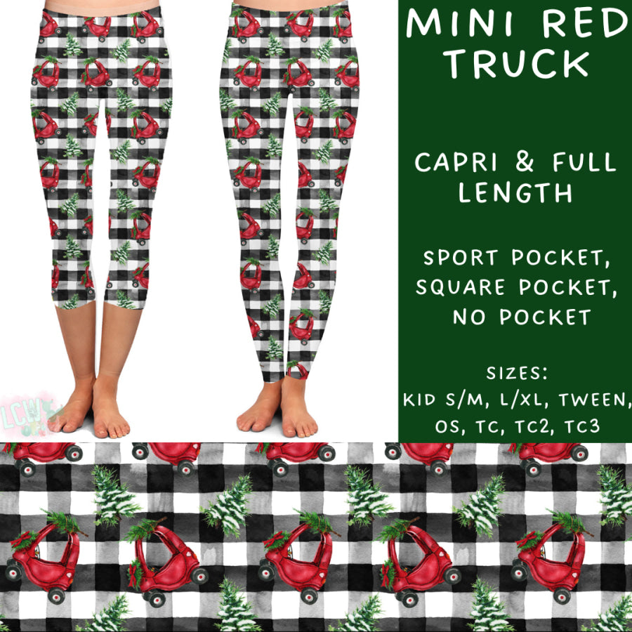 Preorder Custom Styles - Mini Red Truck - Closes 31 Oct - ETA early Jan 2025 Leggings