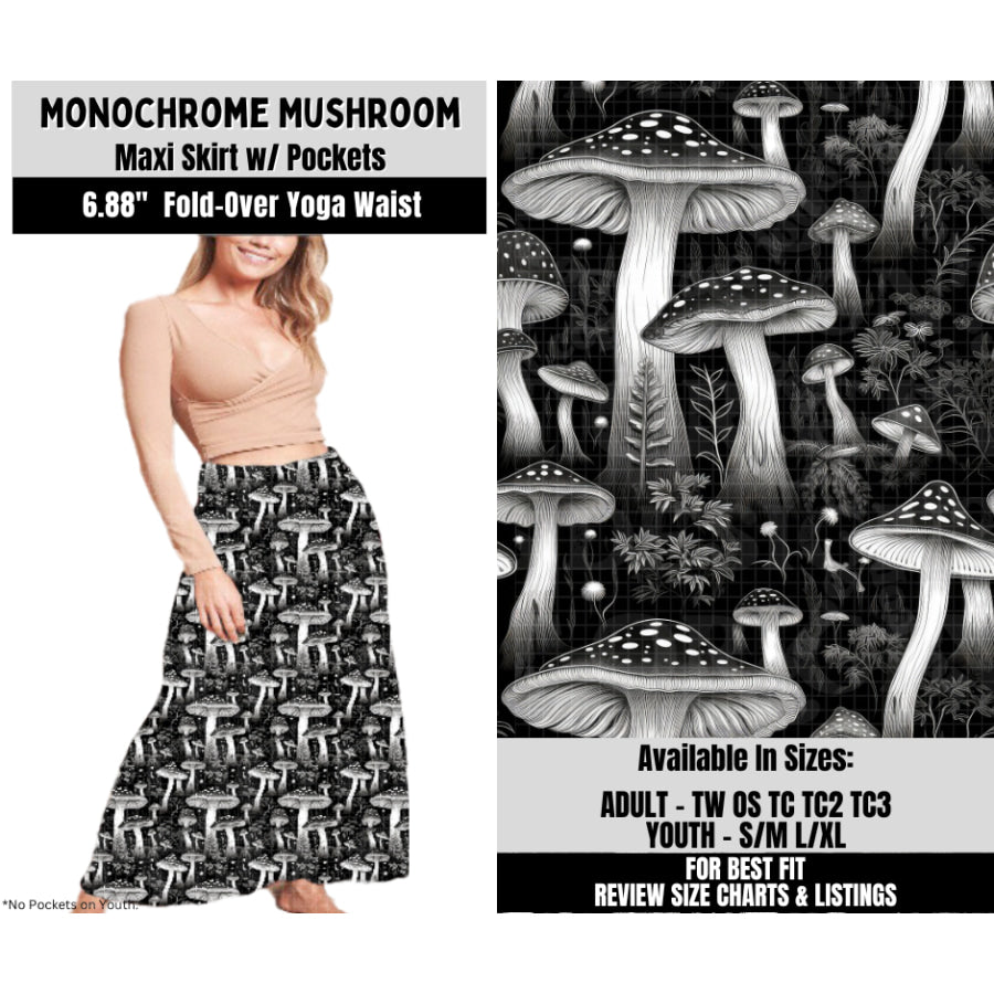 Preorder Custom Styles - Monochrome Mushroom - Closes 6 Oct - ETA mid Feb 2026 Leggings