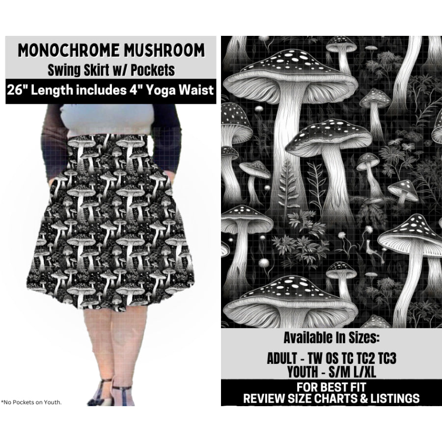 Preorder Custom Styles - Monochrome Mushroom - Closes 6 Oct - ETA mid Feb 2026 Leggings