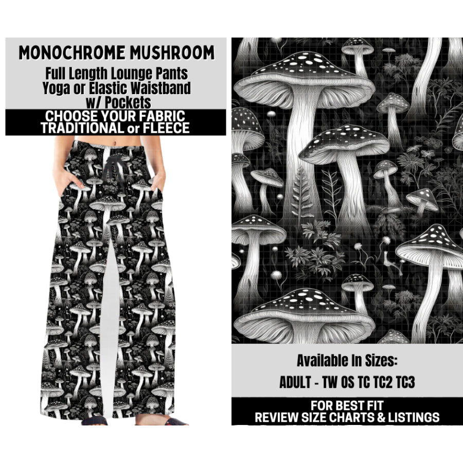 Preorder Custom Styles - Monochrome Mushroom - Closes 6 Oct - ETA mid Feb 2026 Leggings