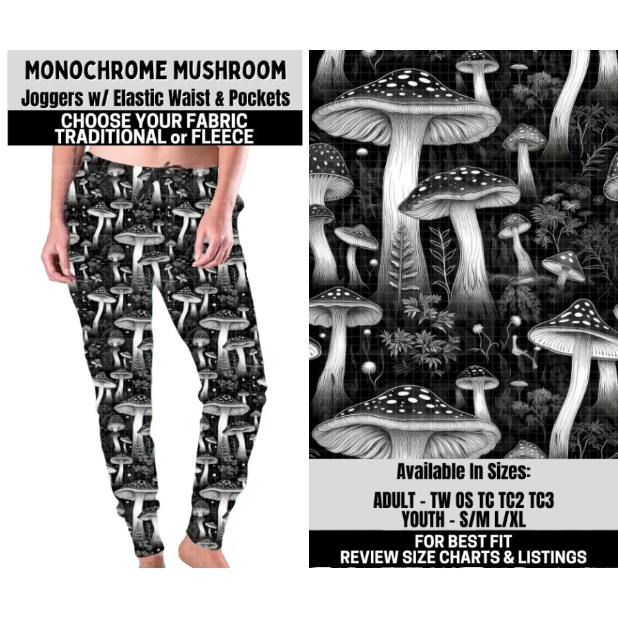 Preorder Custom Styles - Monochrome Mushroom - Closes 6 Oct - ETA mid Feb 2026 Leggings