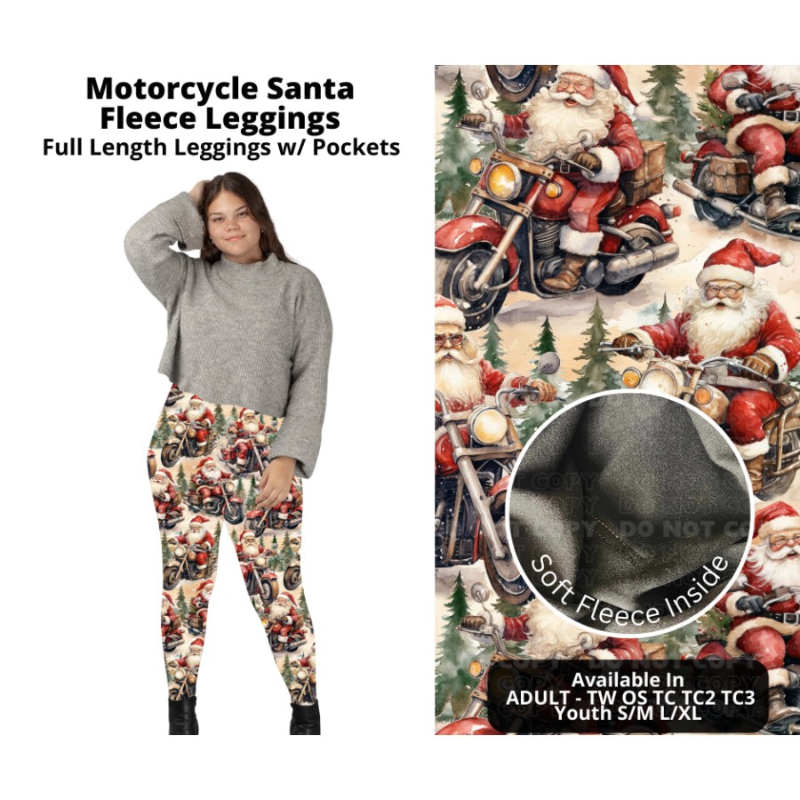 PREORDER Custom Styles - Motorcycle Santa - Closes 7 Oct - ETA late Dec 2024 Leggings