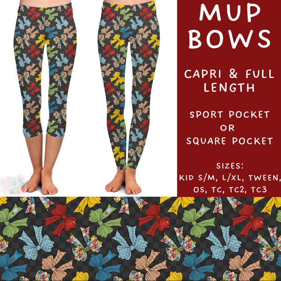 Preorder Custom Styles - Mup Bows - Closes 3 Mar - ETA late May 2025 Leggings