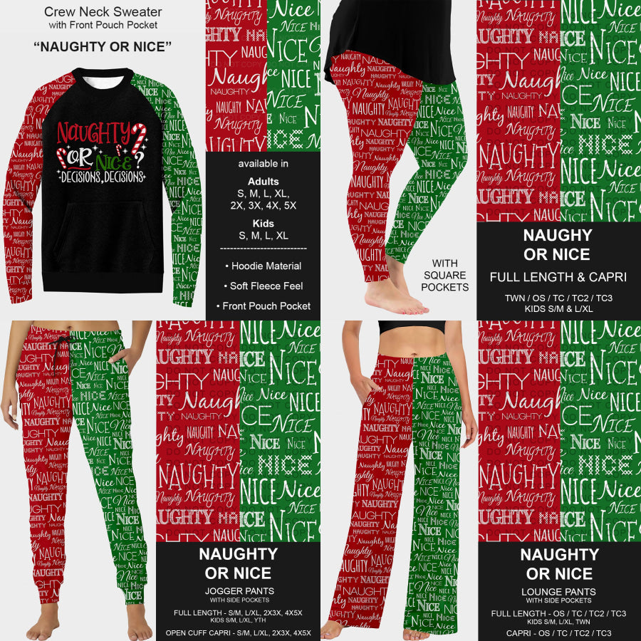 PREORDER Custom Styles - Naughty Or Nice - Closes 22 Jul - ETA late Oct 2025 Loungewear