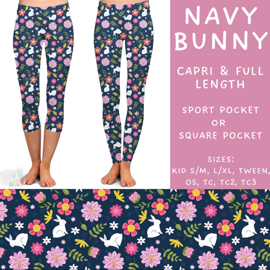 Preorder Custom Styles - Navy Bunny - Closes 17 Feb - ETA late Apr 2025 Leggings