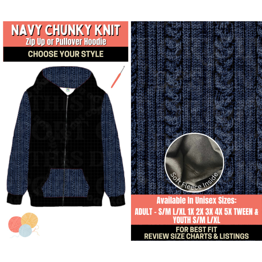 Preorder Custom Styles - Navy Chunky Knit - Closes 1 Oct - ETA Early Feb 2026 Leggings
