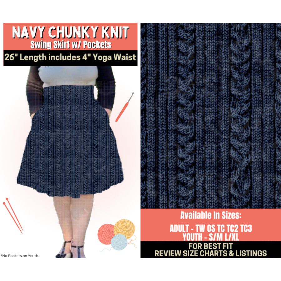 Preorder Custom Styles - Navy Chunky Knit - Closes 1 Oct - ETA Early Feb 2026 Leggings