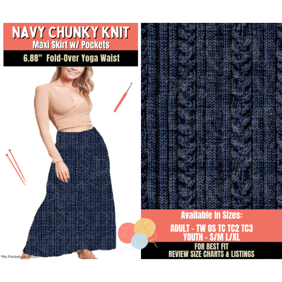 Preorder Custom Styles - Navy Chunky Knit - Closes 1 Oct - ETA Early Feb 2026 Leggings