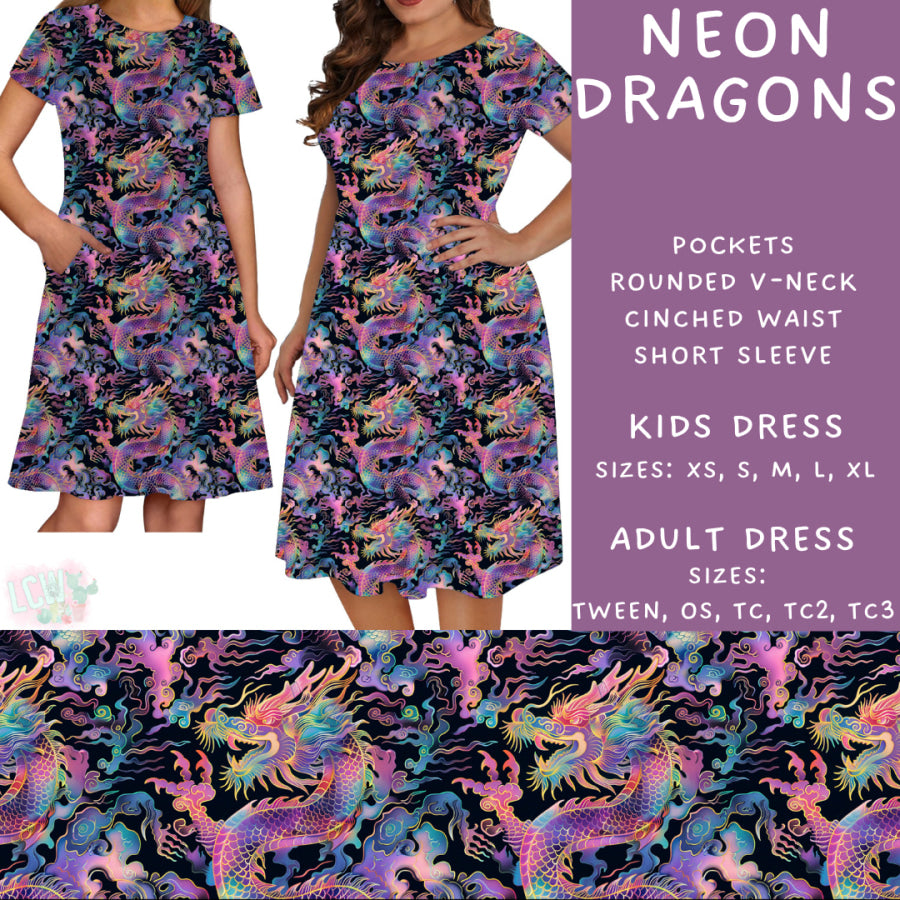 Preorder Custom Styles - Neon Dragons - Closes 29 May - ETA late Aug 2025 Leggings