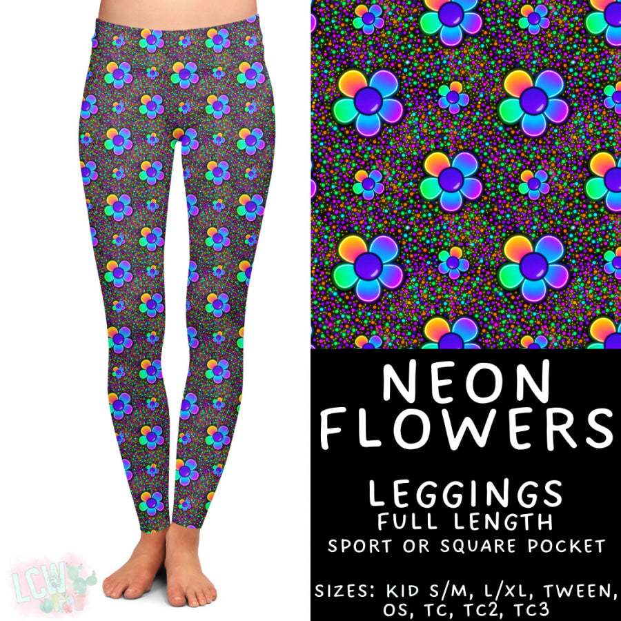 Preorder Custom Styles Neon Flowers Closes 4 Sep ETA late Nov 2025 Leggings