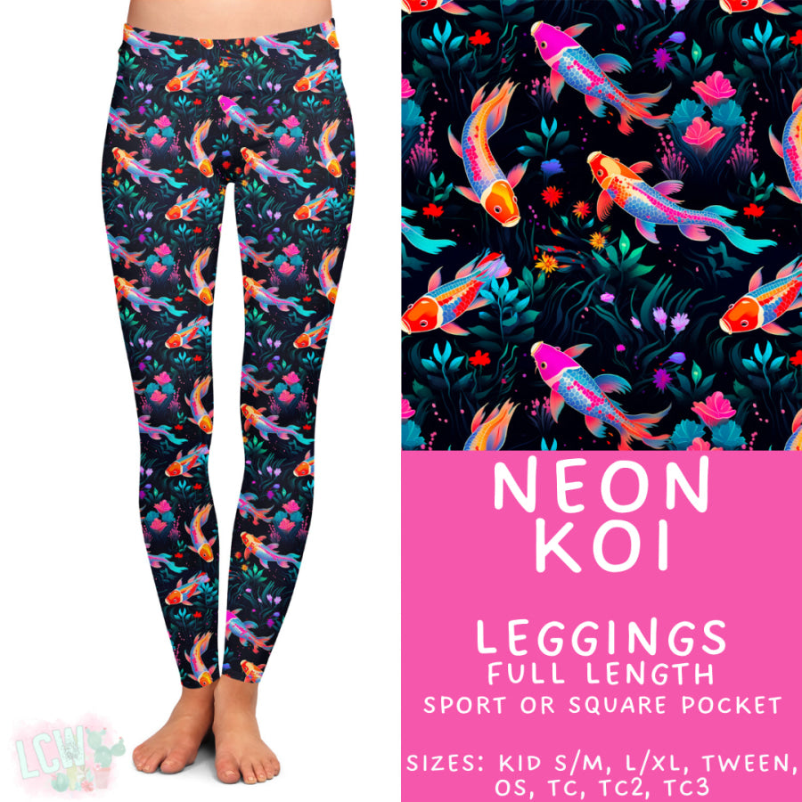 Preorder Custom Styles - Neon Koi - Closes 29 Sep - ETA late Dec 2025 Leggings