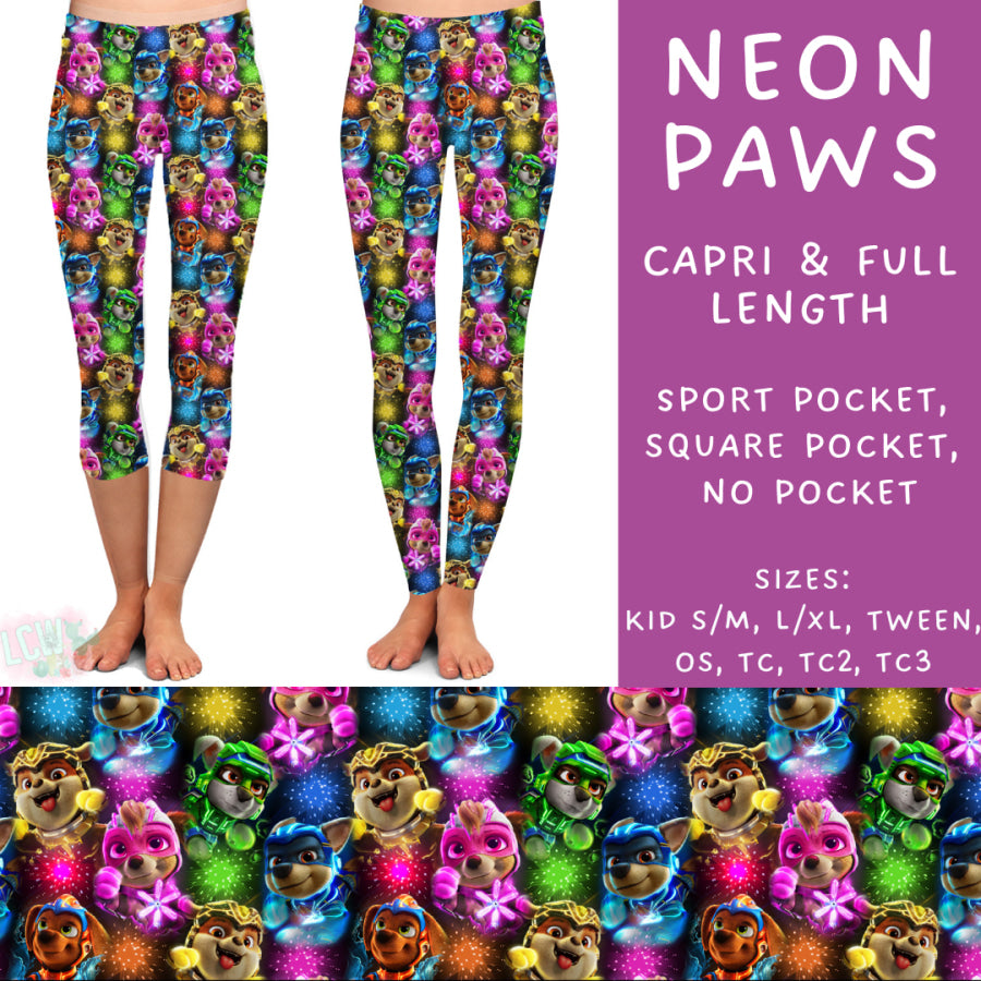 Preorder Custom Styles - Neon Paws - Closes 29 Jan - ETA late Apr 2025 Leggings