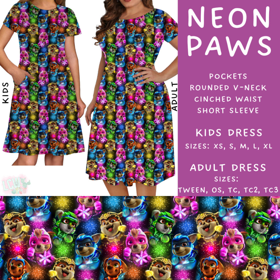 Preorder Custom Styles - Neon Paws - Closes 29 Jan - ETA late Apr 2025 Leggings