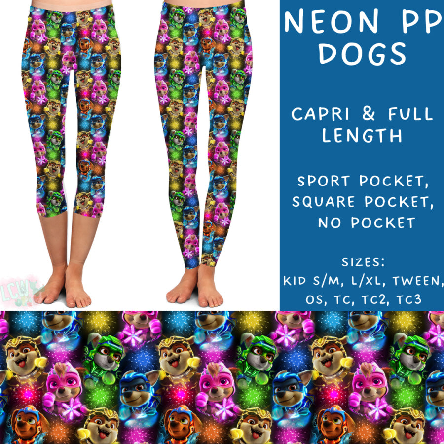 Preorder Custom Styles - Neon PP Dogs - Closes 2 Dec - ETA late Feb 2025 Leggings