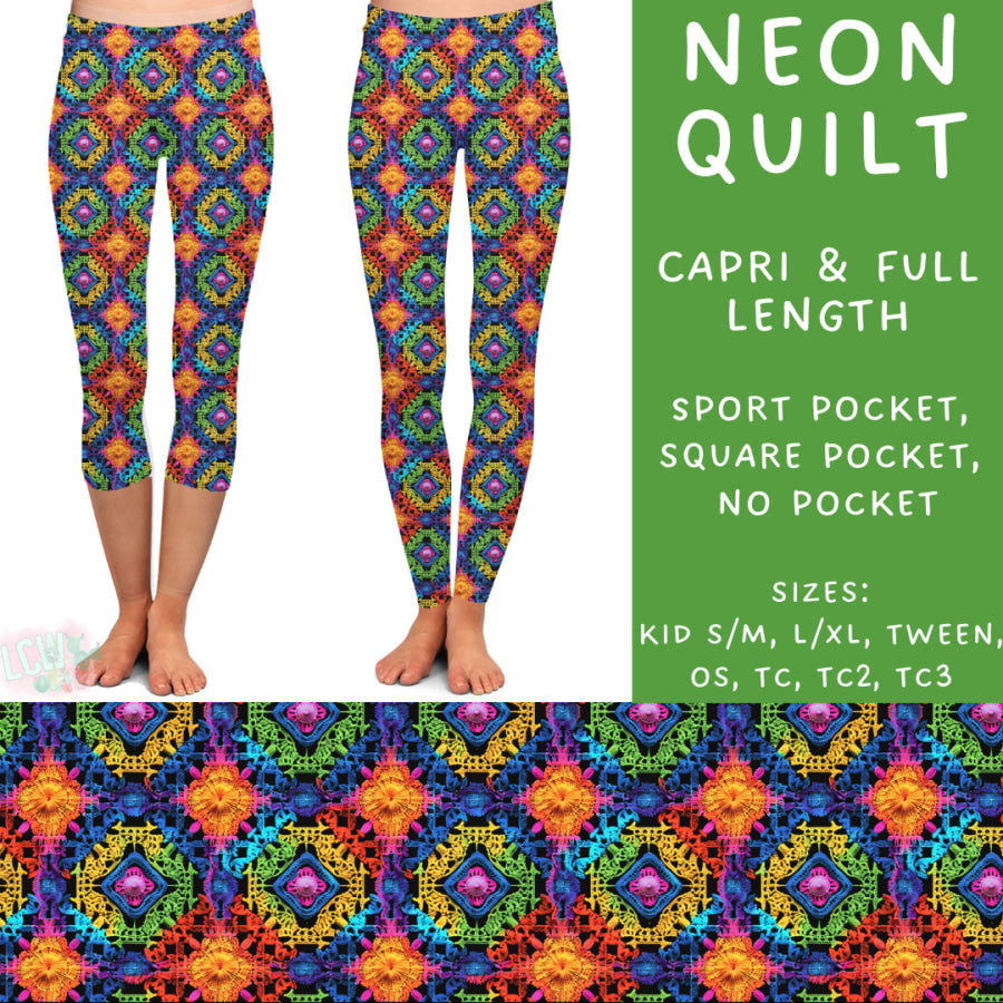 Preorder Custom Styles - Neon Quilt - Closes 10 Jan - ETA early Apr 2025 Leggings