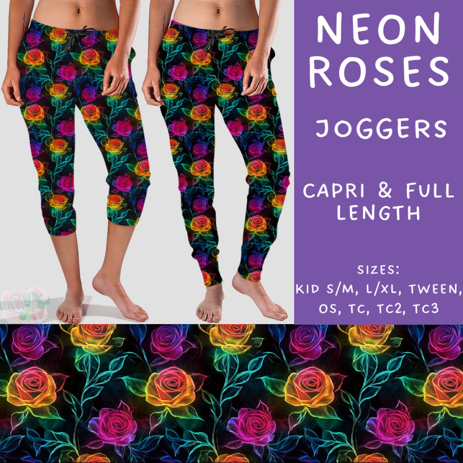 Preorder Custom Styles - Neon Roses - Closes 13 Nov - ETA late Jan 2025 Leggings