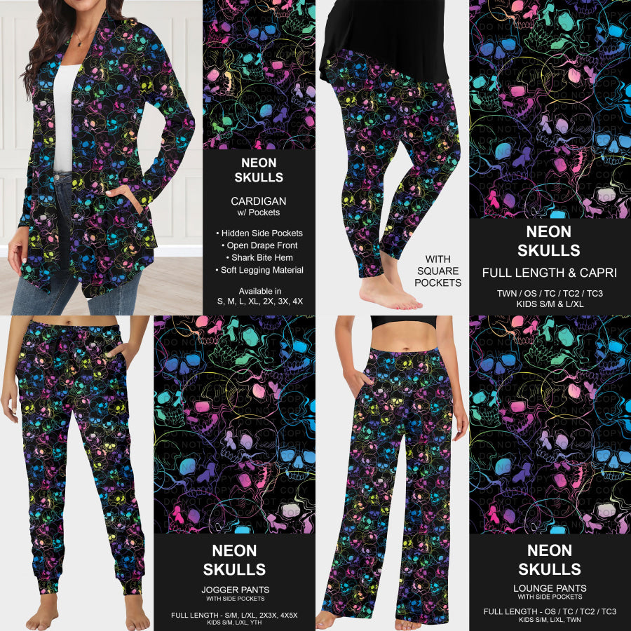 Preorder Custom Styles - Neon Skulls - Closes 23 Sep - ETA late Dec 2025 Loungewear