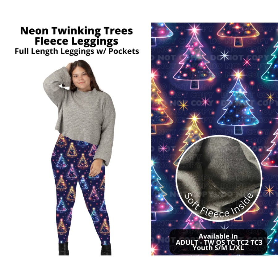 PREORDER Custom Styles - Neon Twinkle Trees - Closes 7 Oct - ETA late Dec 2024 Leggings