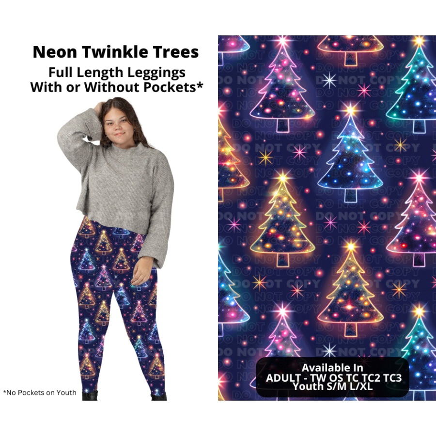 PREORDER Custom Styles - Neon Twinkle Trees - Closes 7 Oct - ETA late Dec 2024 Leggings