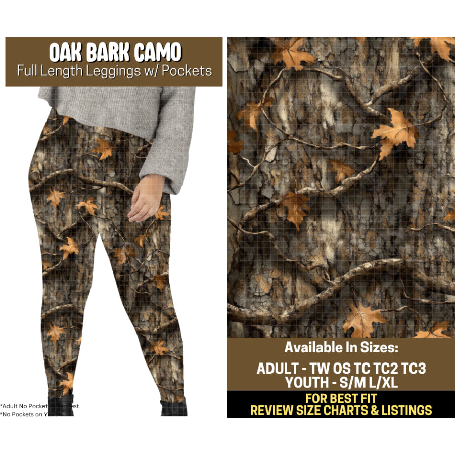 Preorder Custom Styles Oak Bark Camo Closes 12 Sep ETA mid Jan 2026 Leggings