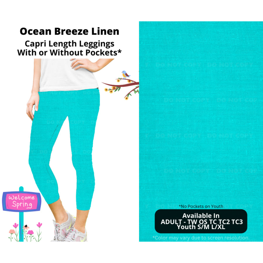 PREORDER Custom Styles - Ocean Breeze Linen - Closes 8 Jan - ETA late Apr 2025 Leggings