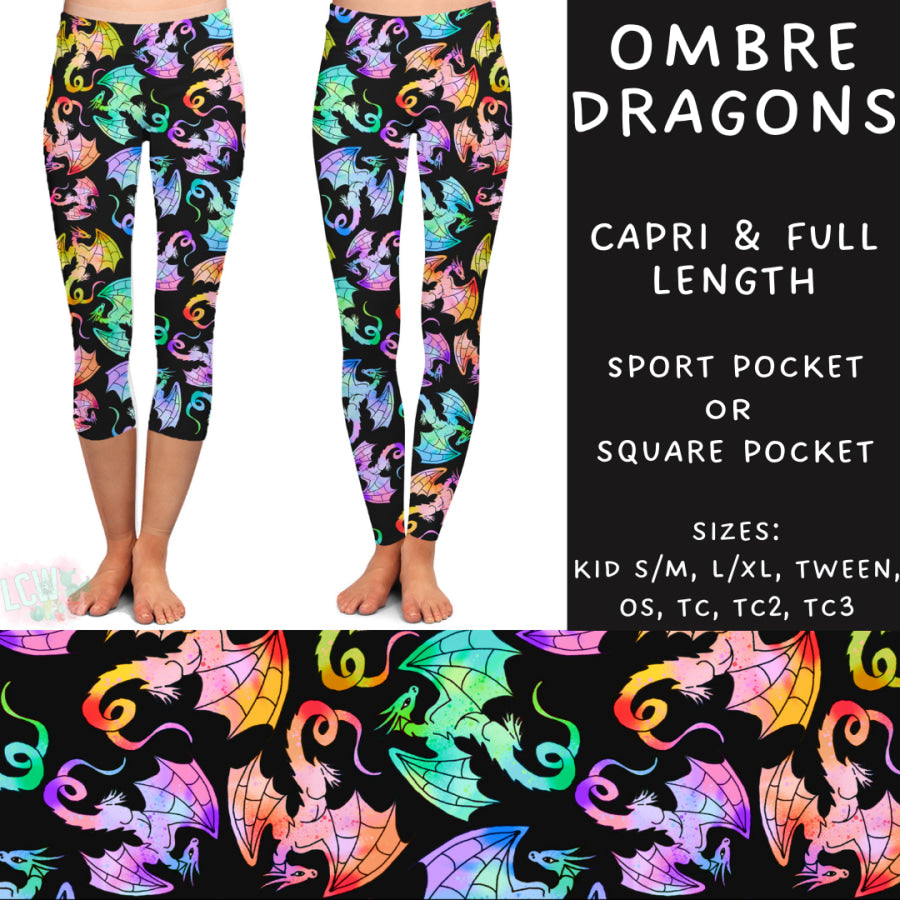 Preorder Custom Styles - Ombre Dragons - Closes 5 Mar - ETA late May 2025 Leggings