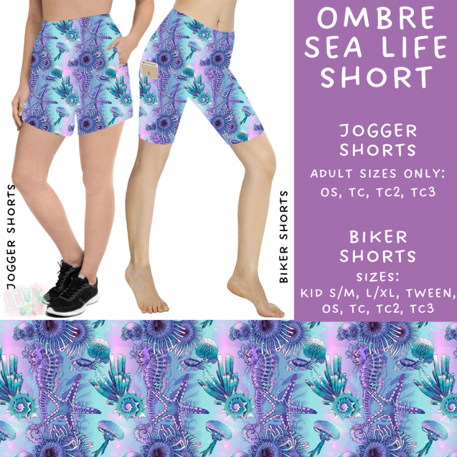 Preorder Custom Styles - Ombre Sea Life - Closes 20 Mar - ETA mid Jun 2025 Leggings