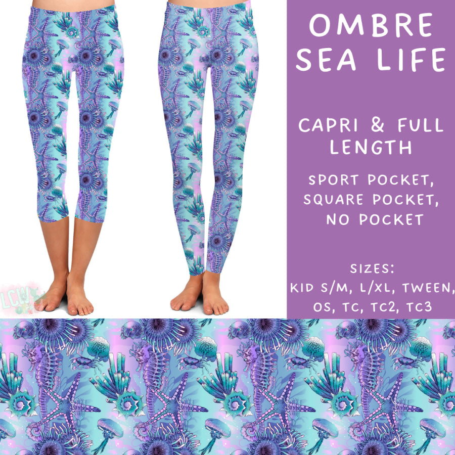 Preorder Custom Styles - Ombre Sea Life - Closes 20 Mar - ETA mid Jun 2025 Leggings