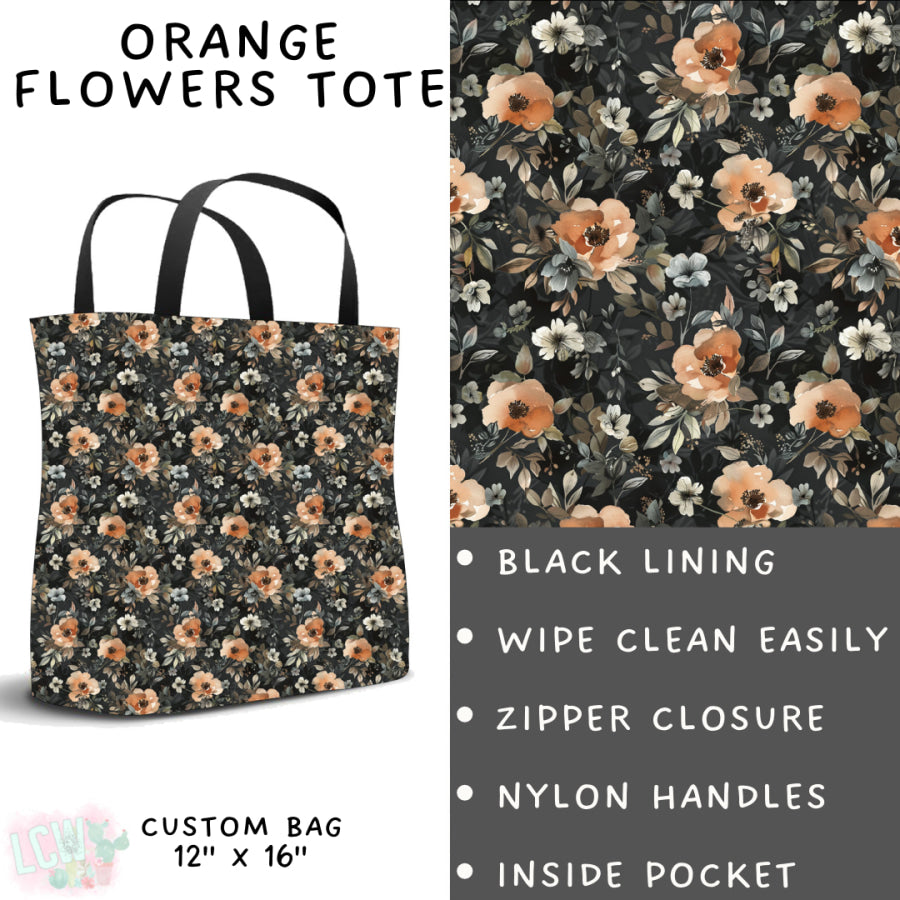 Preorder Custom Styles - Orange Flowers - Closes 10 Mar - ETA early Jun 2025 Leggings